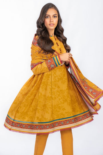 Alkaram FW-14.1-22-Mustard Winter Collection 2022 Online Shopping